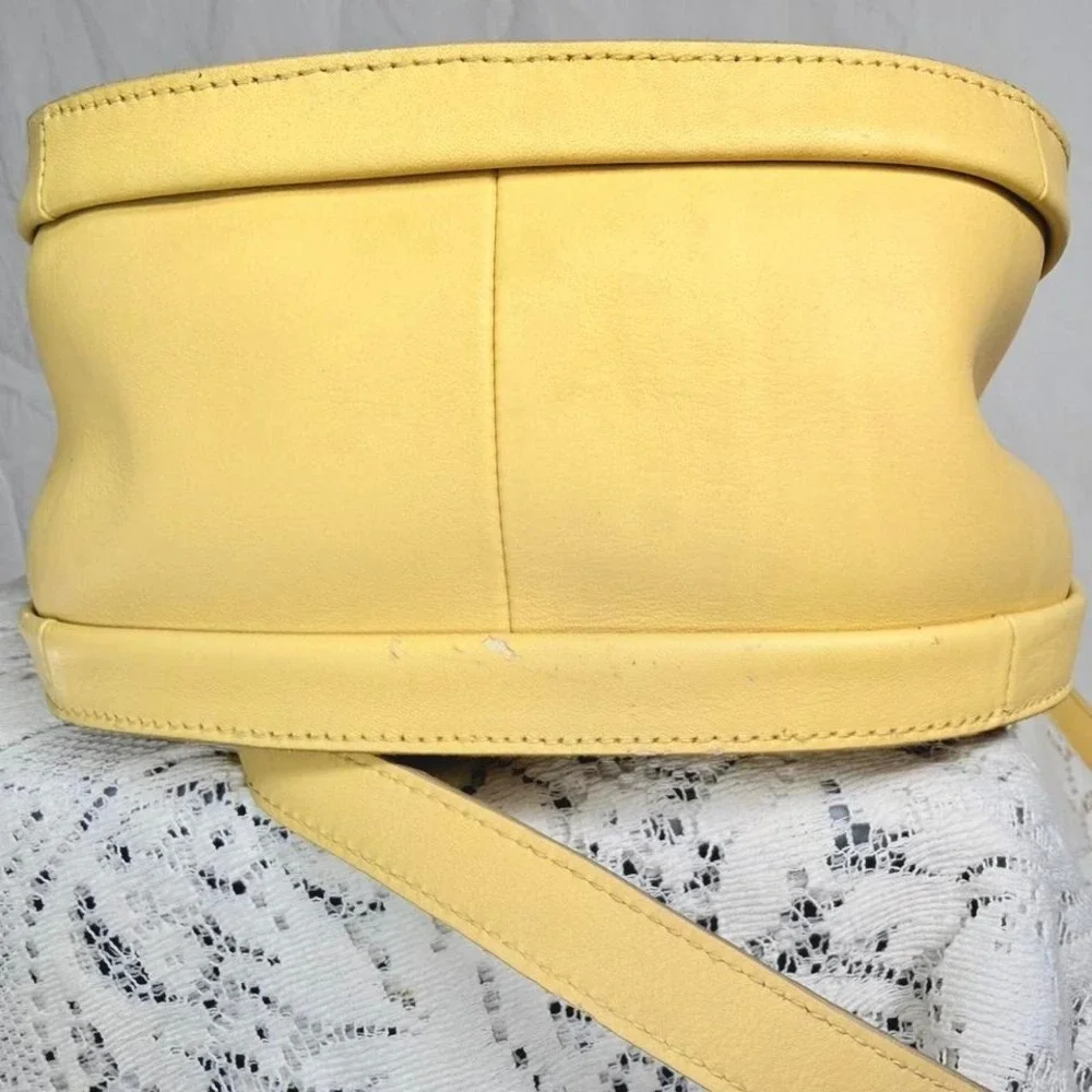Madewell Yellow Leather Mini Crossbody Bucket Bag